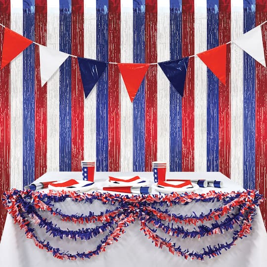 Beistle 8ft. Red, White, & Blue Gleam 'N Curtain